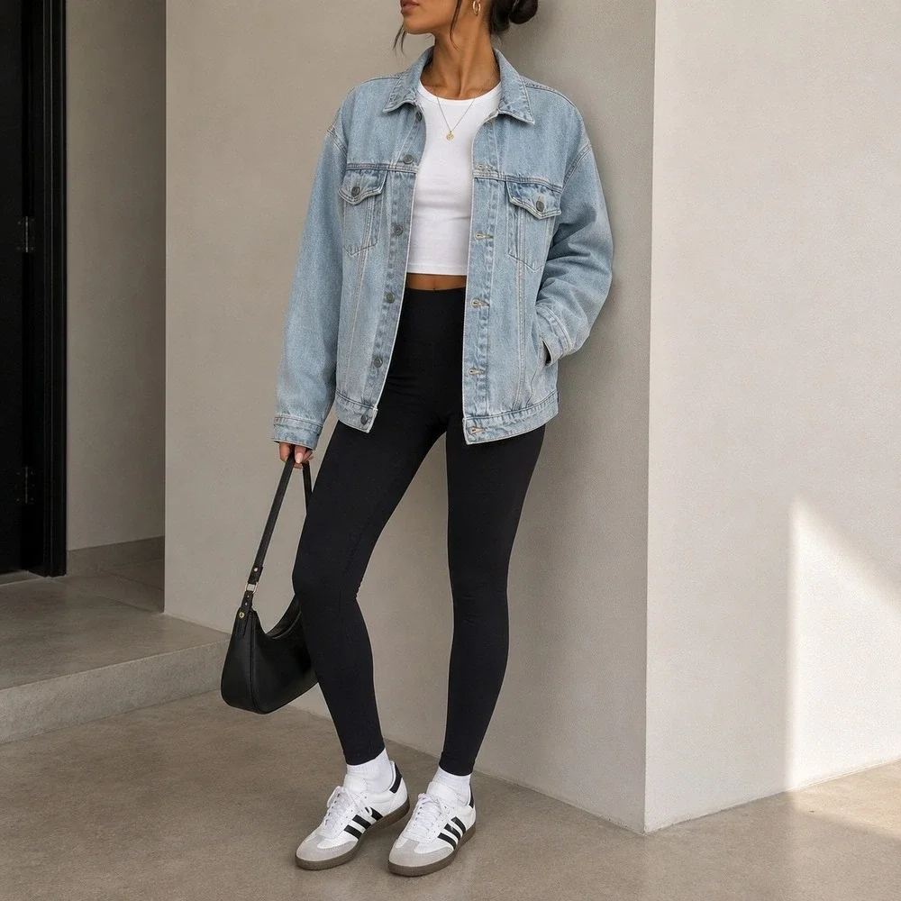 Vintage John Galt Denim Trucker Jacket Light Blue 90s Style Y2K Fall Grunge